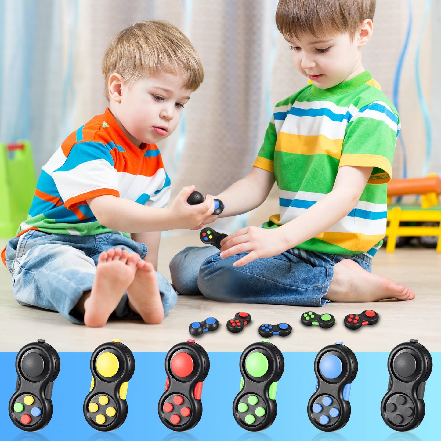 Civaner 12 Pcs Fidget Pad Toys – Colorful One-Handed Sensory Pads