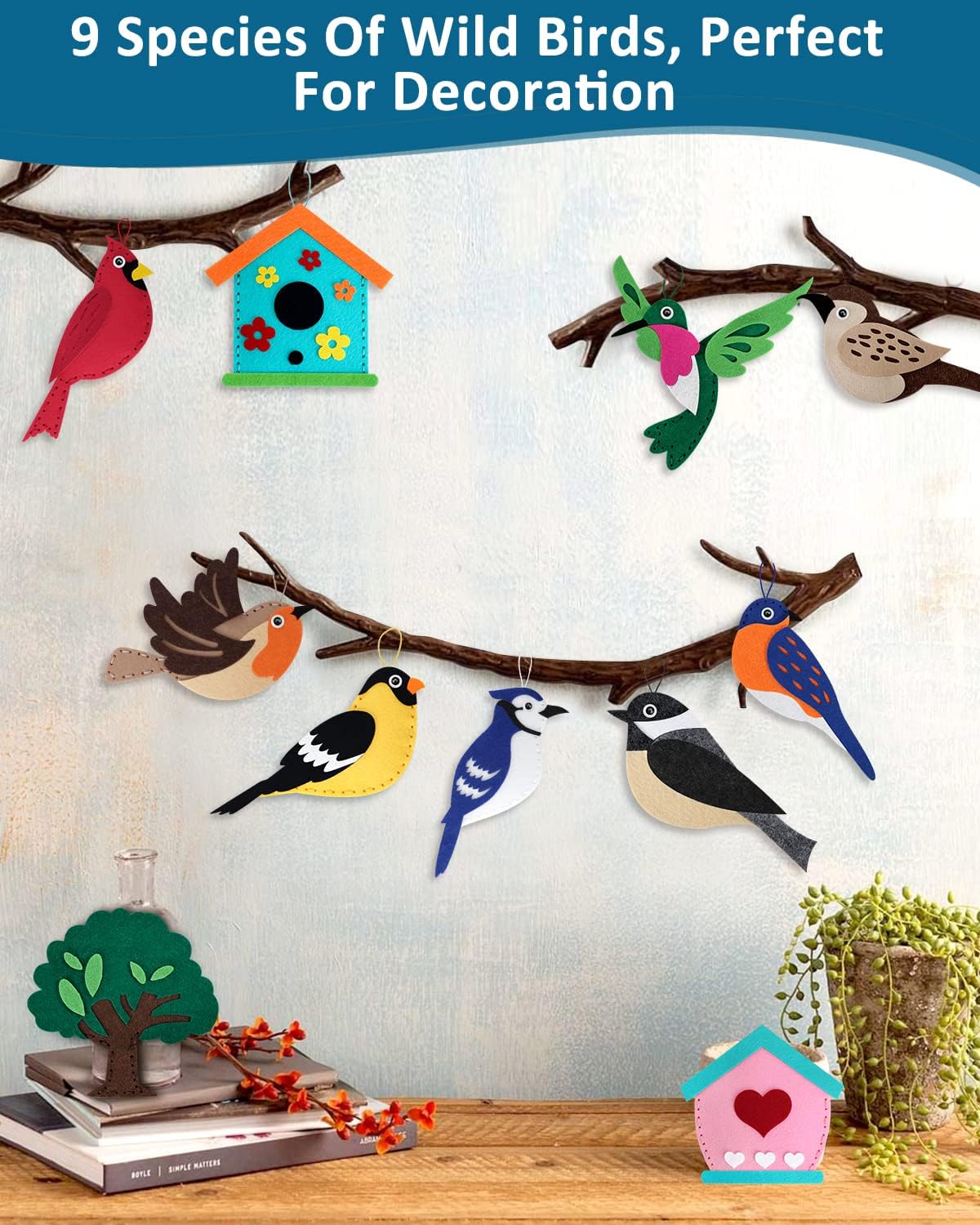 CiyvoLyeen Wild Birds Sewing Kit – 12 DIY Felt Bird Projects for Kids