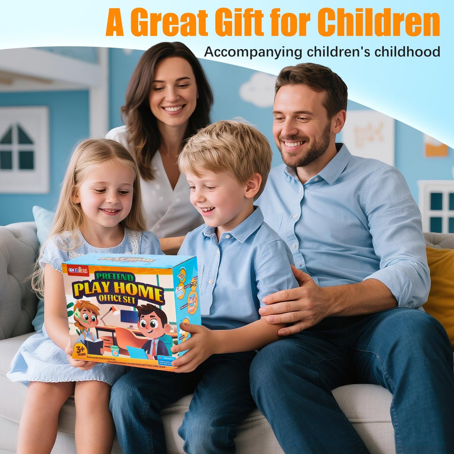 Cleboen Pretend Play Home Office Set for Kids – Laptop & LCD Tablet