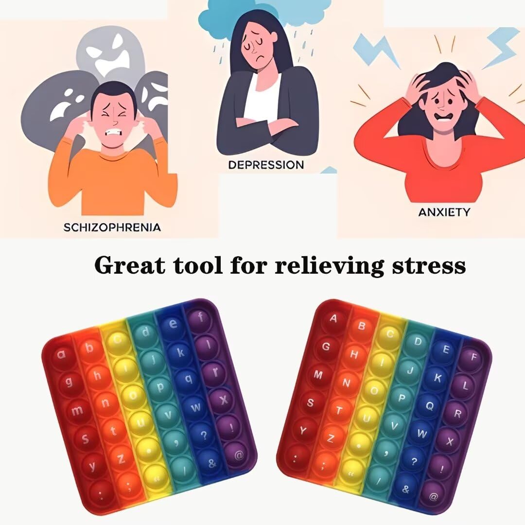 CleCoCenCir Alphabet Popper Fidggety Toy – Stress-Relief Sensory Popping for Preschool Alphabet Learning