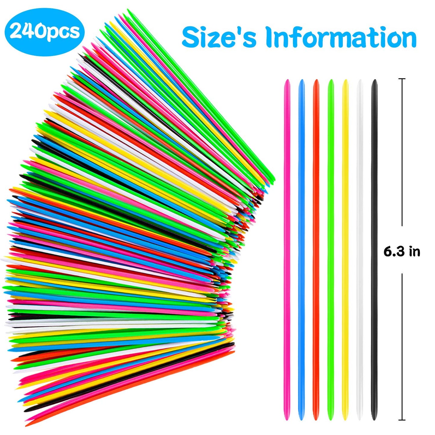 CLESDF Pick Up Sticks – 240-Piece Classic Family Game Set