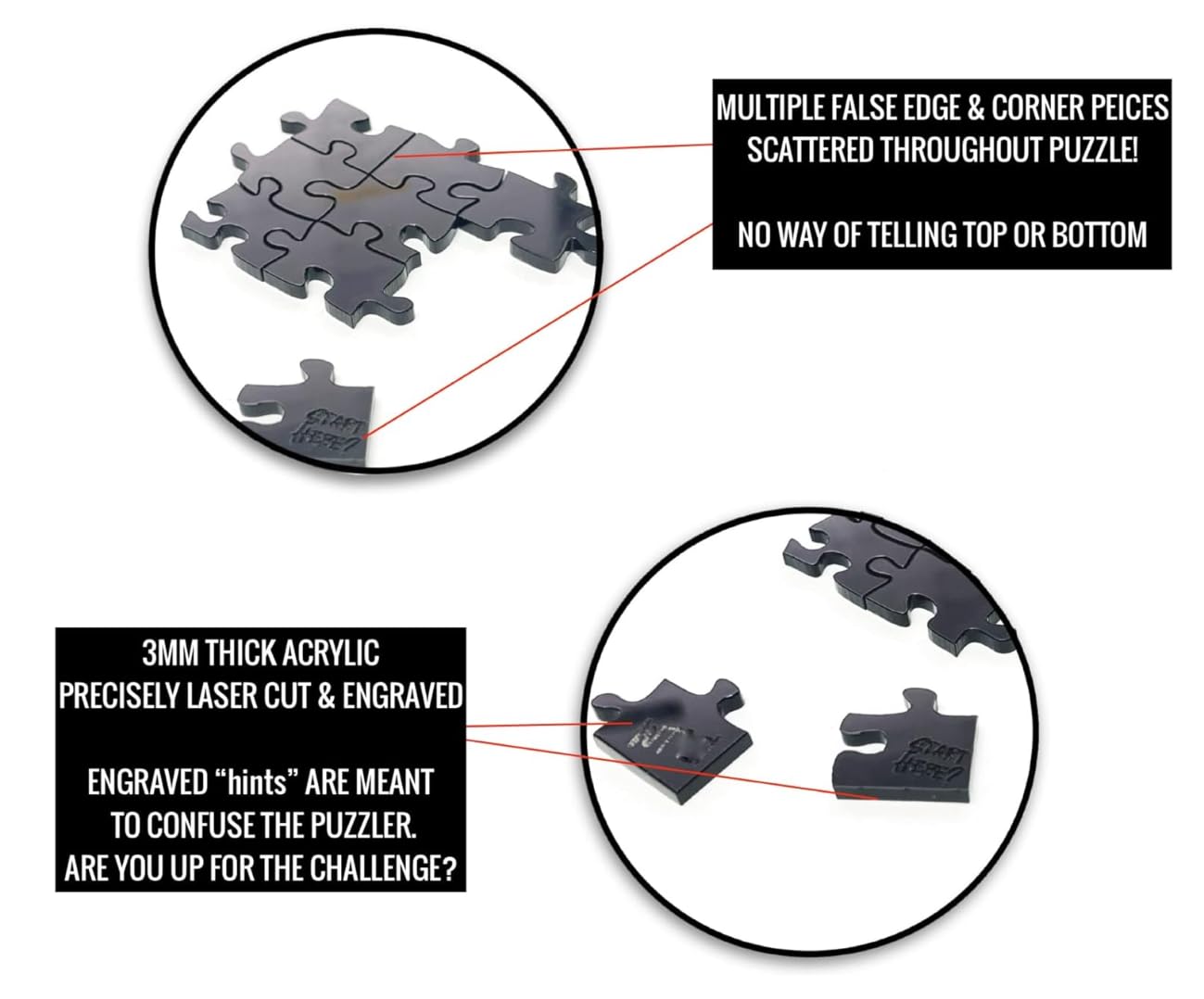 CM Originals The Clearly Impossible Puzzle – Ultra-Hard Jigsaw for Adults (1000/500/200/100 Pieces)