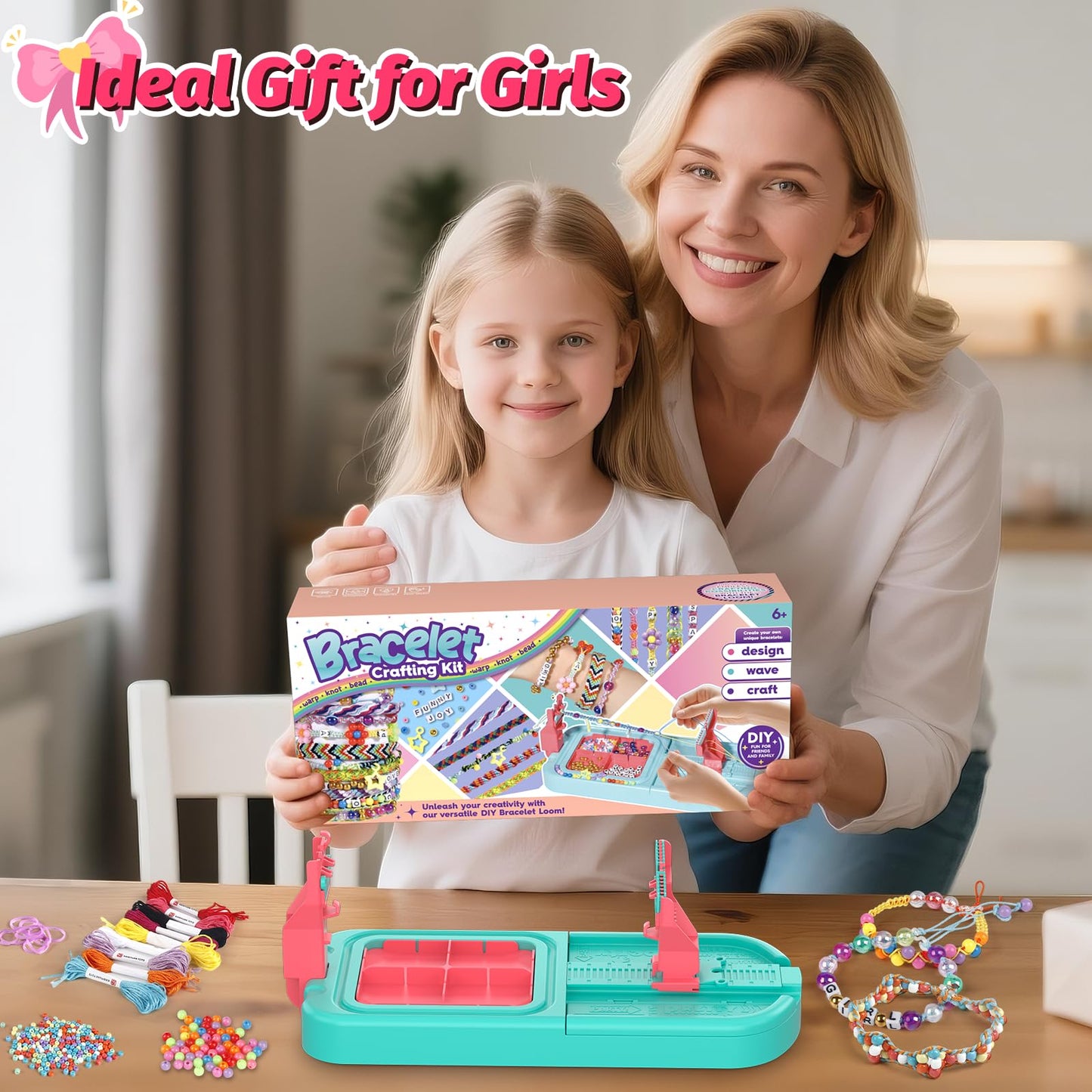 Cmiolacuna Friendship Bracelet Making Kit for Girls 8–12 – DIY Loom Jewelry Craft with Beads & Strings