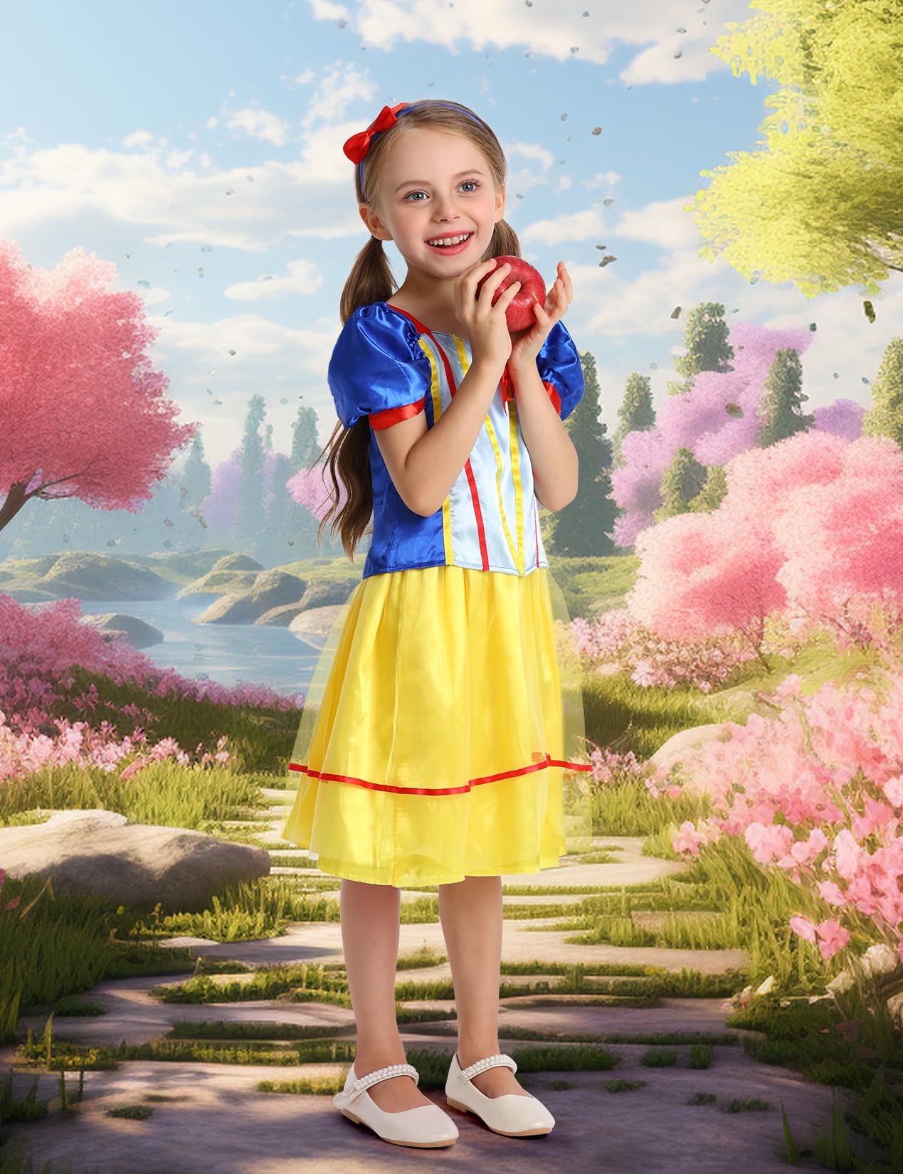 Cocojeci Princess Dress Up Clothes for Girls – 8-Piece Costume Set with Cape & Crown