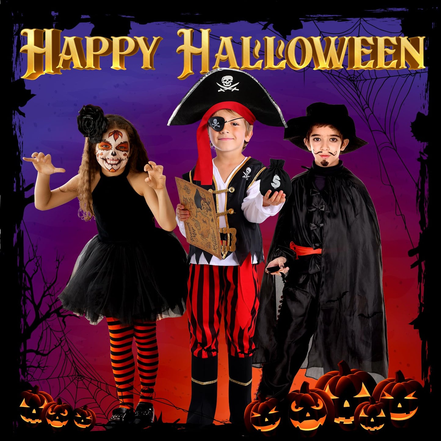 Cocojeci Pirate Costume for Kids – Complete 8-Piece Dress-Up Set for Boys (Halloween)
