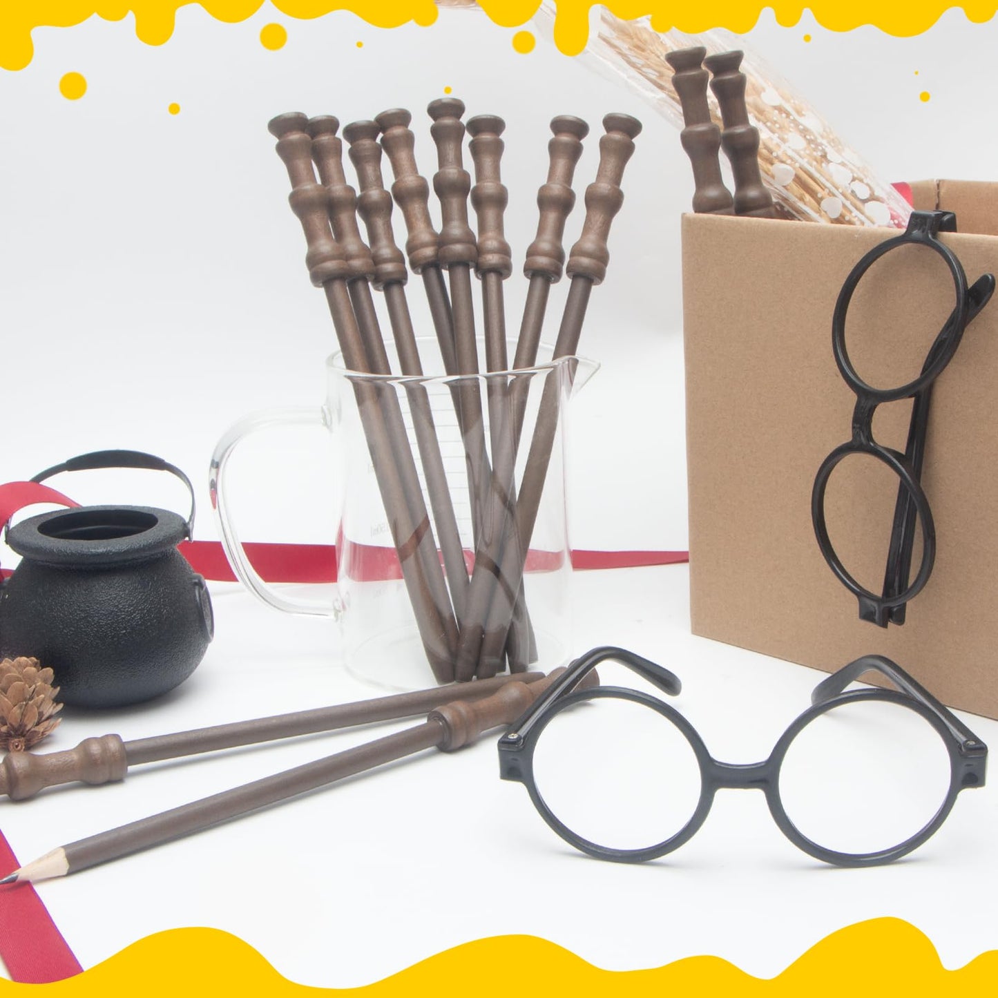 Col-Pary Wand Pencils – 24pcs Wizard Party Supplies for Cosplay, Birthday Favors & School Rewards