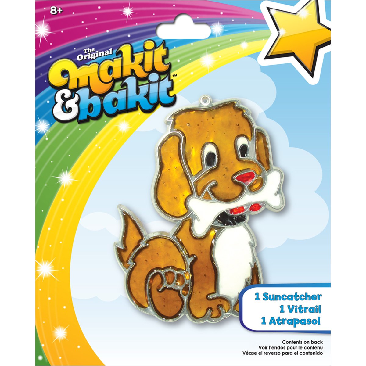 Colorbok Makit & Bakit Suncatcher Kit – Stained Glass Puppy Bone