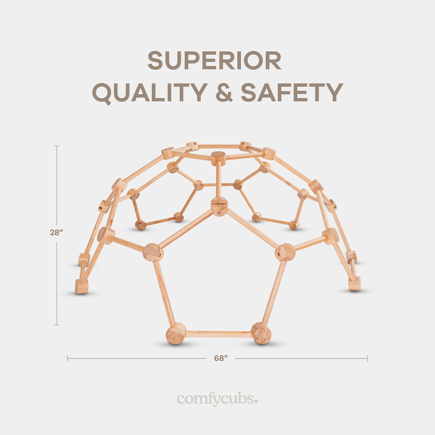 Comfy Cubs Wooden Toddler Play Gym & Montessori Climber for Ages 3-6