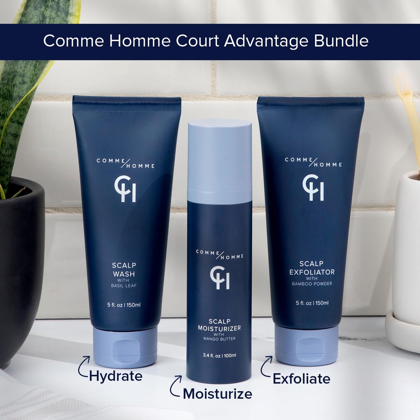 Comme Homme Soothing Scalp Moisturizer for Bald Men | Hydrates, Softens & Slows Regrowth with Aloe, Mango Butter & Capislow | Anti-Itch, Non-Greasy Daily Scalp Care | 3.4 fl oz / 100 ml