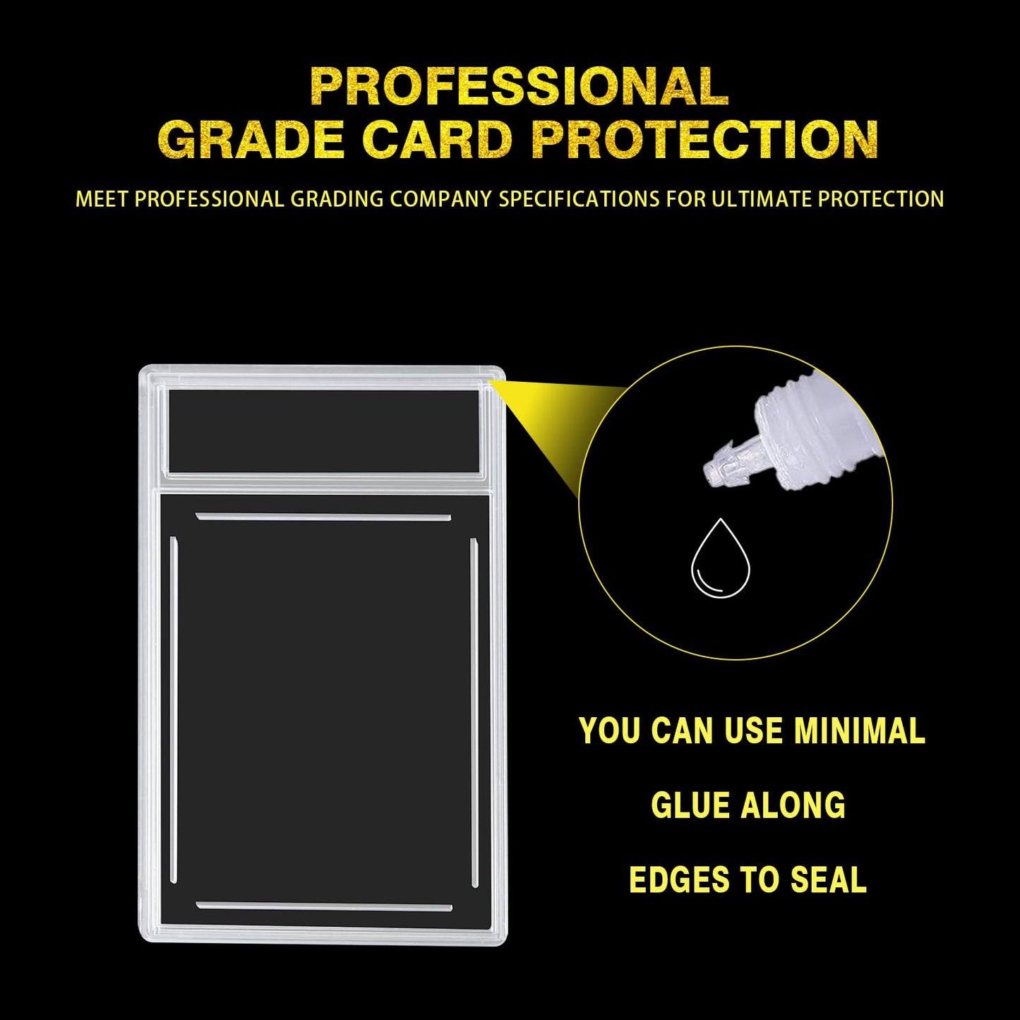 Comnge 12ct Graded Card Slab Case — UV-Resistant Acrylic, Label Slot, Standard Card Size