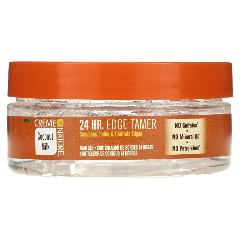 Creme of Nature Coconut Milk 24 Hr. Edge Tamer 2 oz / 67 ml - For Sleek Styles & Natural Curls