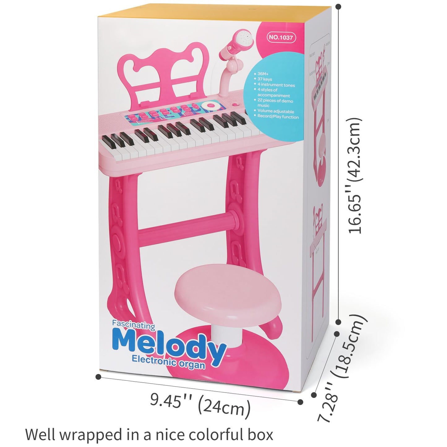 Conomus Kids Piano Keyboard Toy – Pink Musical Learning Toy for Toddlers