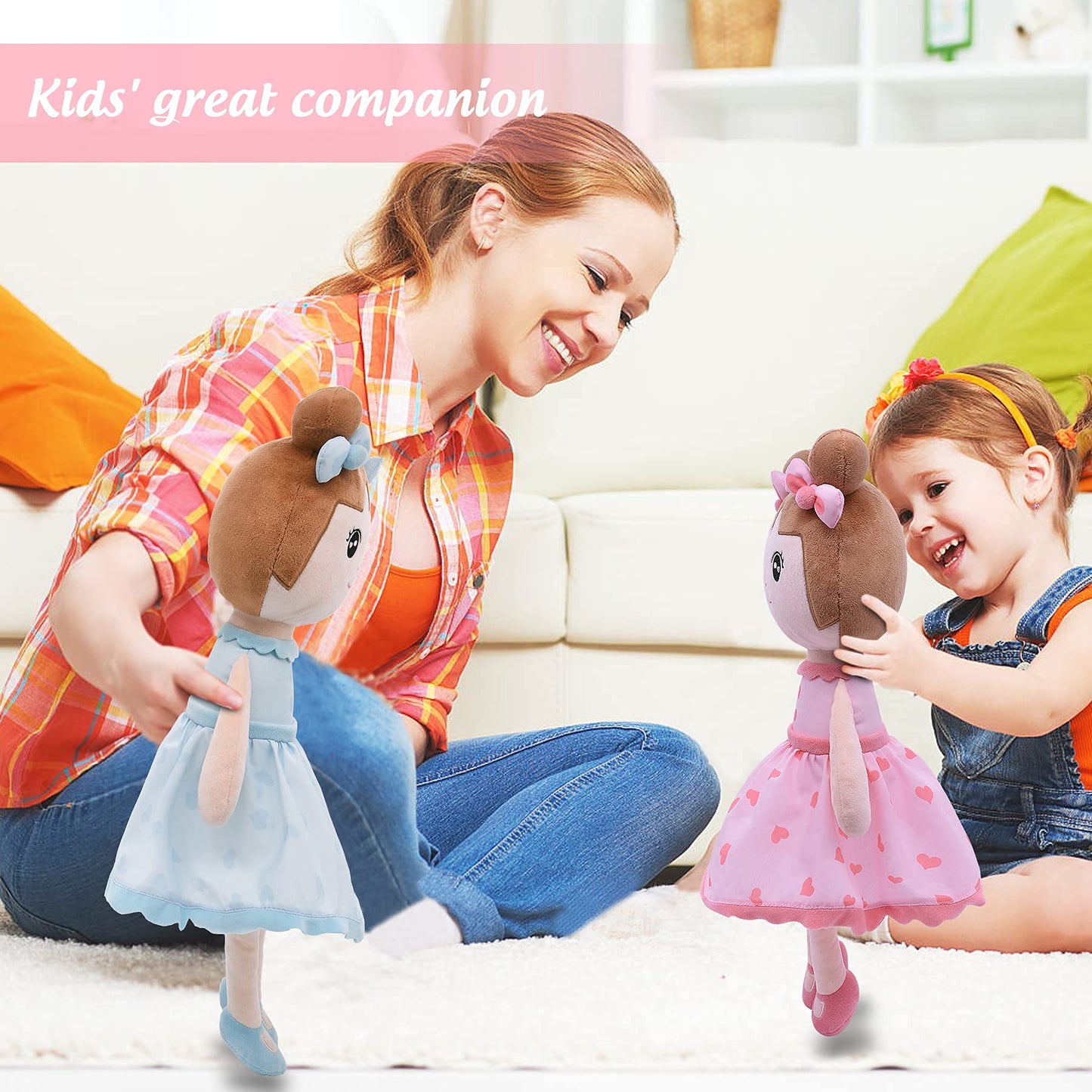 Conzy 44cm Pink Stuffed Baby Doll – Soft Plush Toy with Gift Bag
