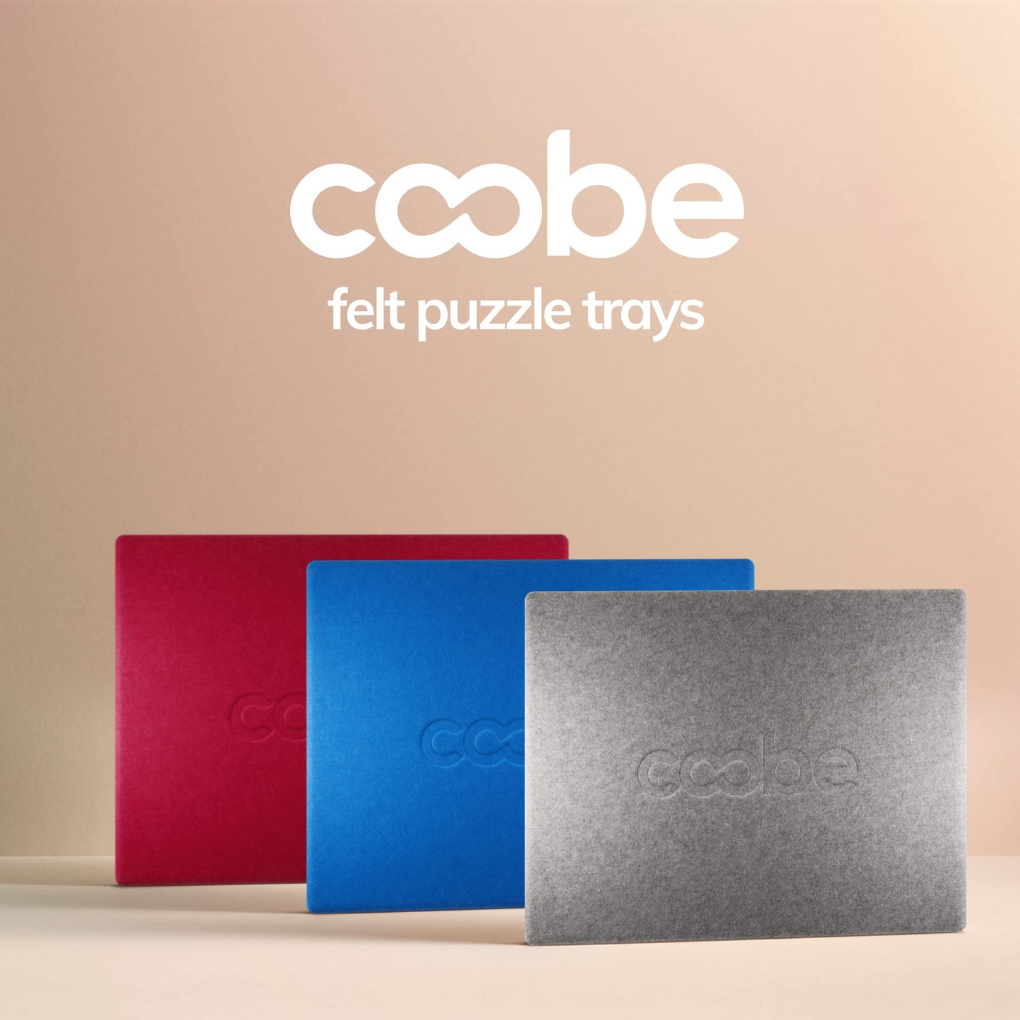 Coobe 1000-Piece Puzzle Board with Cover – Portable Felt Tray (Gray)