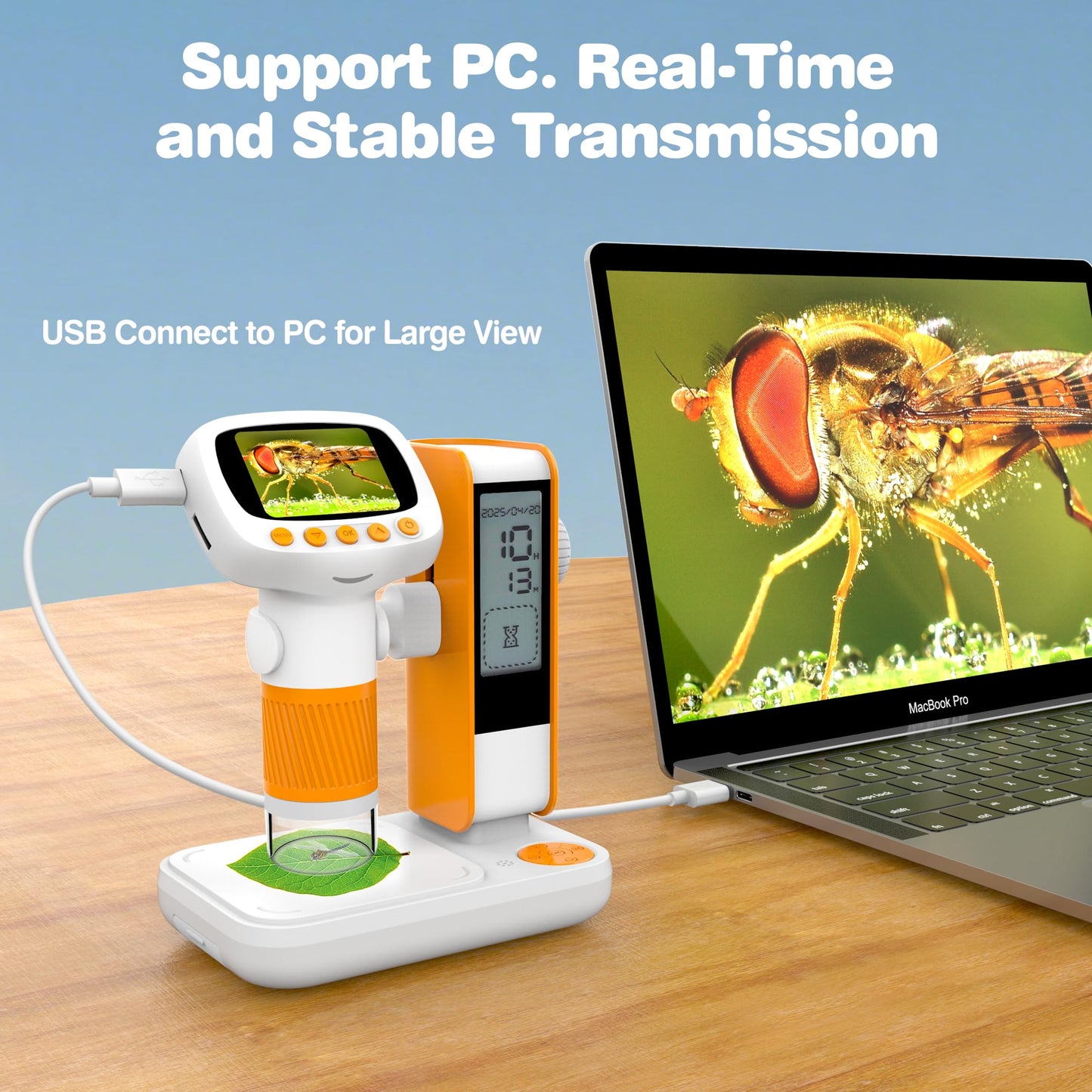 Coobest Microscope for Kids - 1000X Portable USB Digital Microscope with 2-inch Screen