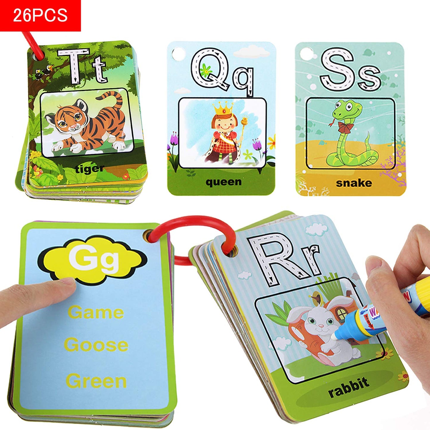 Coolplay A-Z Alphabet Water Cards for Kids | Mess-Free Travel Learning Toy