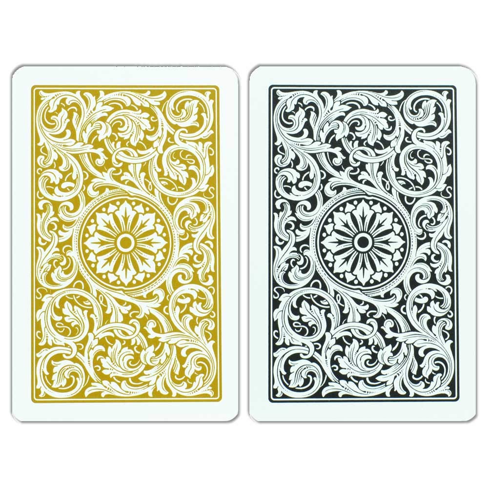 Copag 1546 Design 100% Plastic Playing Cards – Bridge Size (Narrow), Black/Gold, Jumbo Index | 1 Set