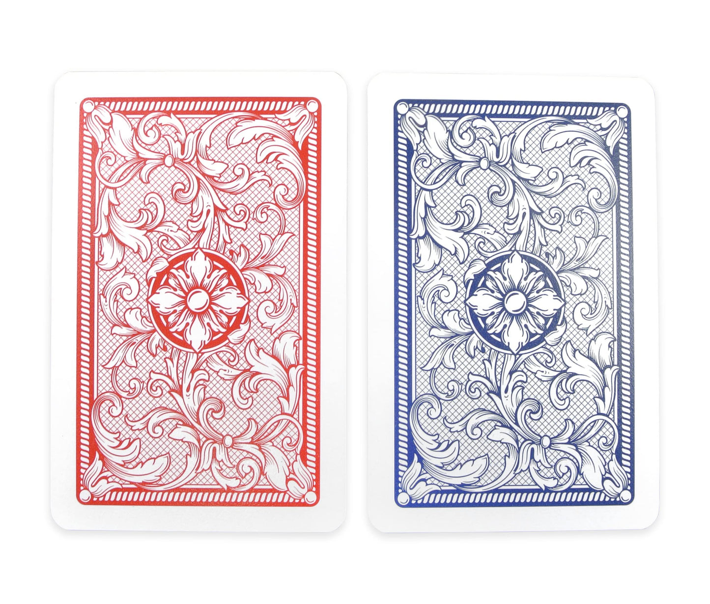 Copag 4-Color Legacy Design 100% Plastic Playing Cards - Bridge Size Jumbo Index - Red/Blue Double Deck