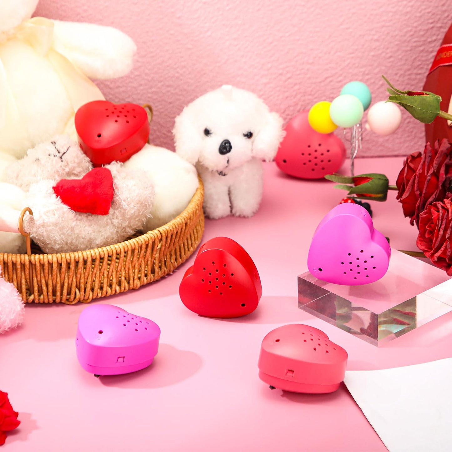 Copkim 3-Piece 20-Second Valentine's Voice Recorder for Heart-Shaped Plush – Gift Message Device