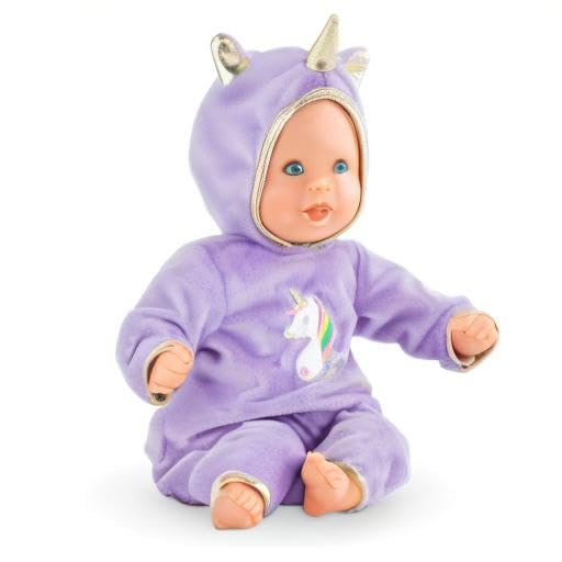 Corolle Bebe Calin Unicorn 12-inch Soft Body Doll - Vanilla Scent, Sleeping Eyes