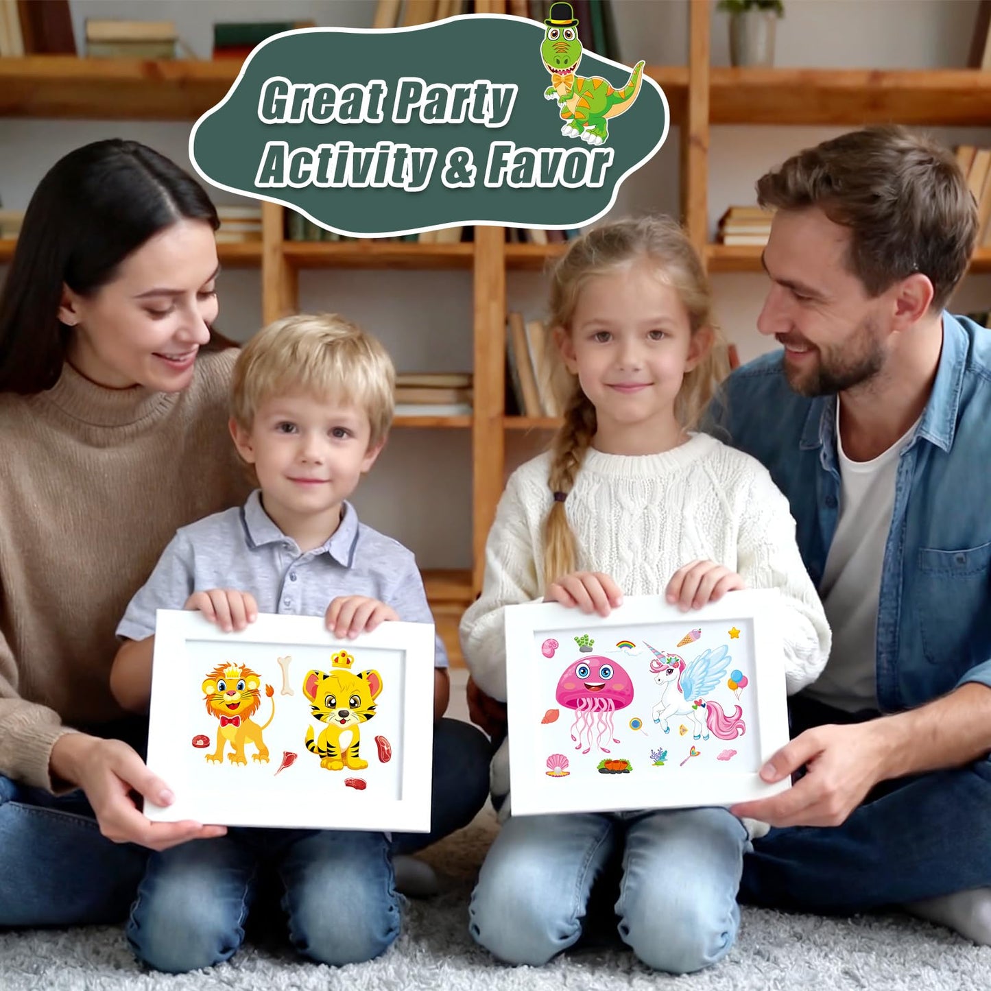 Cosomia 48 Sheets Create Funny Mixed Animals Stickers – Face Sticker Set for Kids 3+