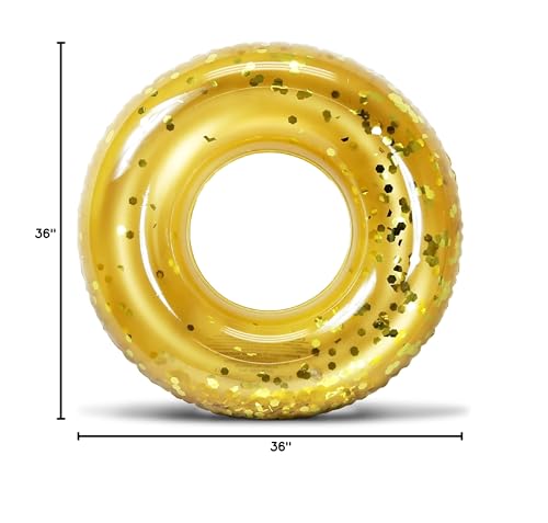 CoTa Global POZA Gold Confetti Inflatable Pool Float Tube – 36 Inch