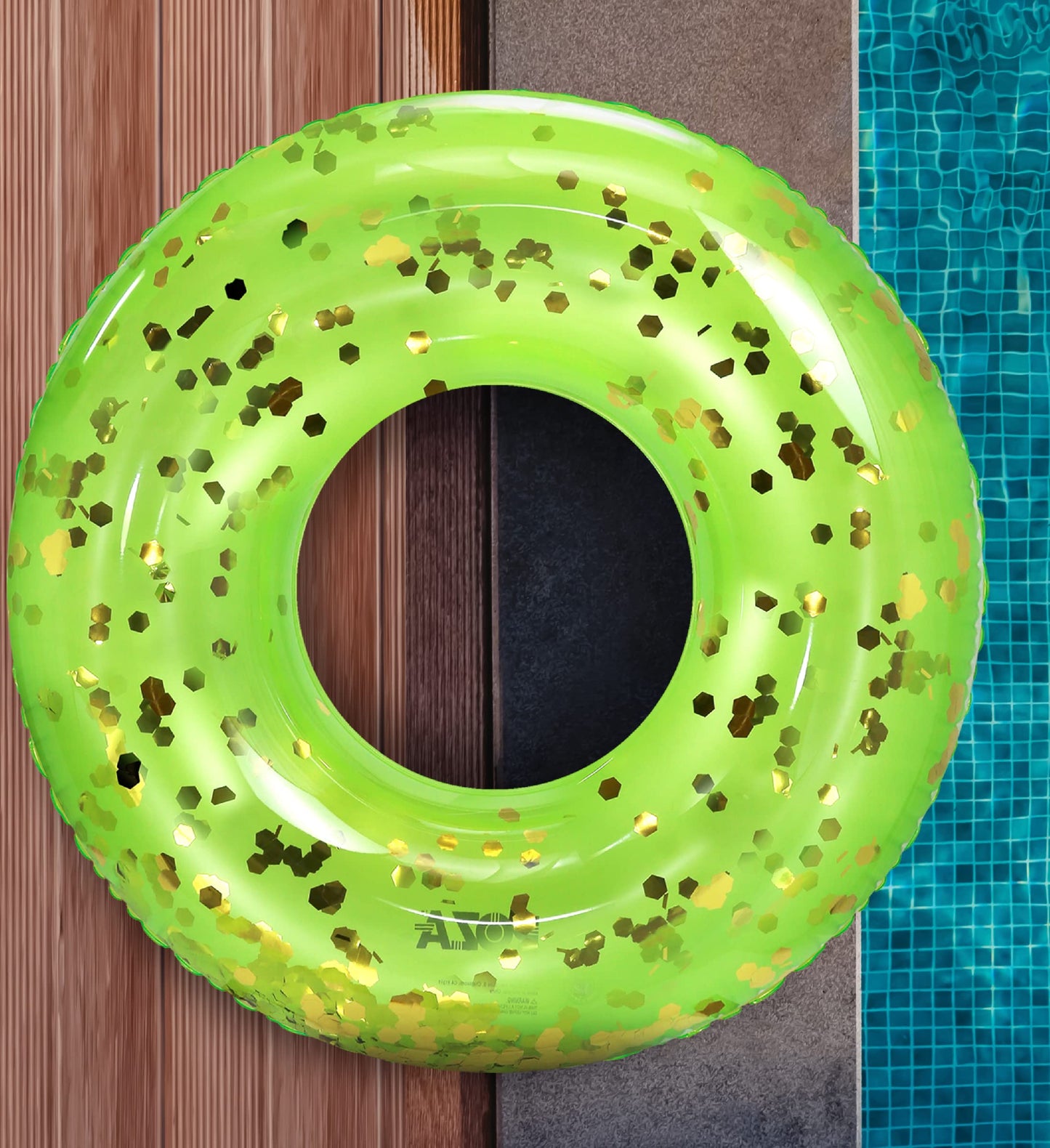CoTa Global Green Inflatable Pool Float Tube – 36-Inch Confetti Ring for Kids & Adults