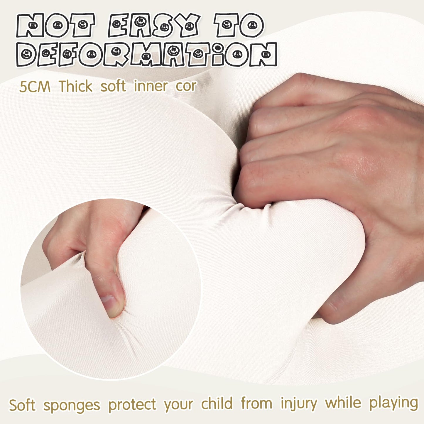 COZYTRAUM Foam Ball Pit for Kids — 47-Inch Soft Memory Foam Ball Pool (Off-White)
