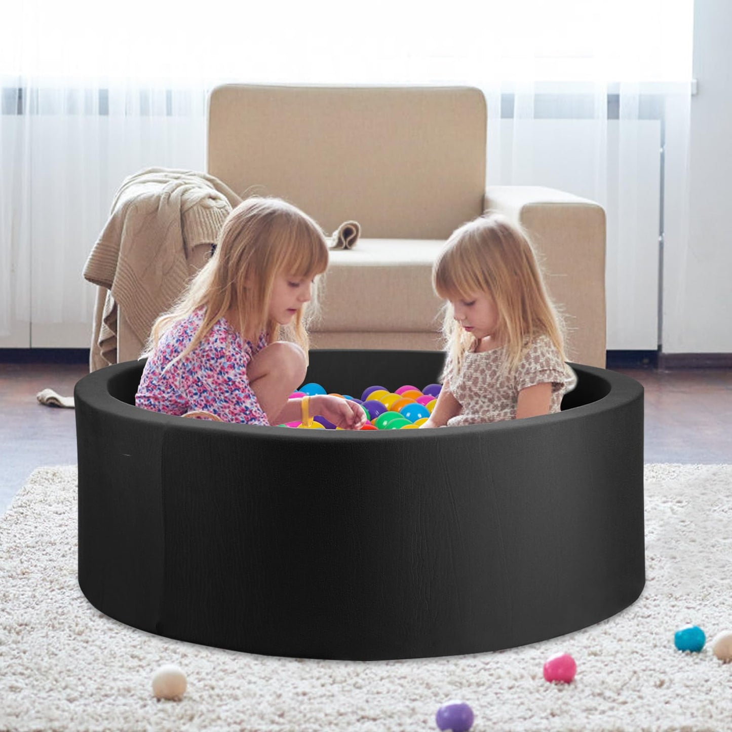 COZYTRAUM Foam Ball Pit – 35in x 13in Soft Memory Foam Kids Ball Pool