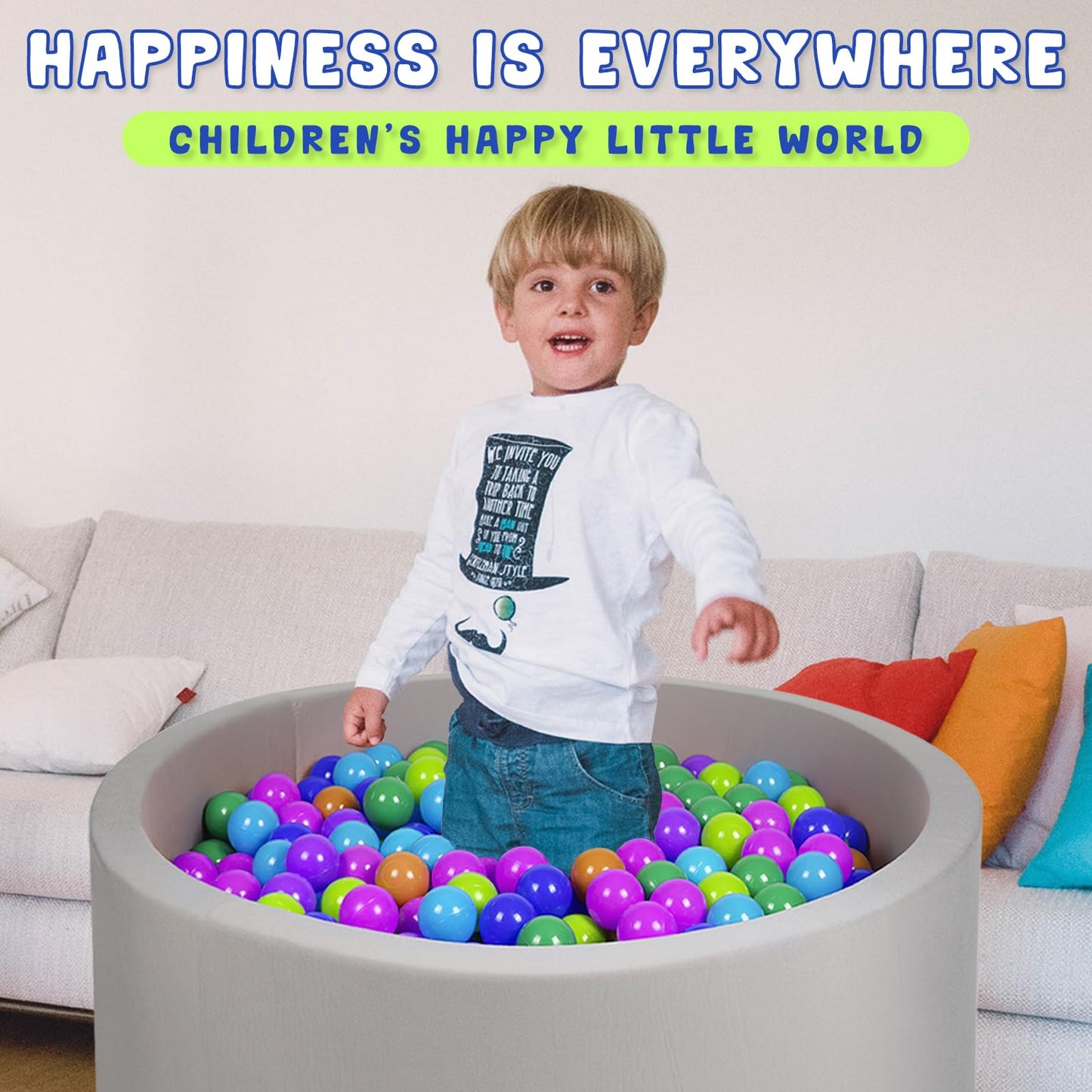 COZYTRAUM Foam Ball Pit for Kids — 27-Inch Memory Foam Ball Pool with 360° Protection