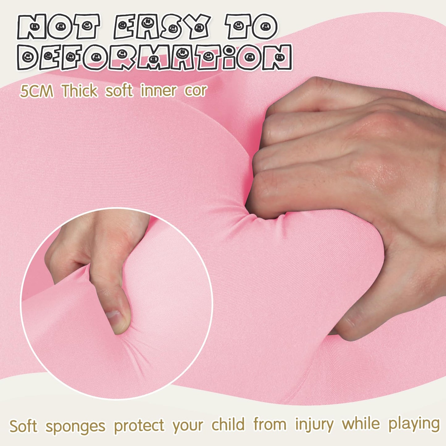 COZYTRAUM Foam Ball Pit for Kids – 47-Inch Pink Soft Ball Pool with Memory Foam Cushioning