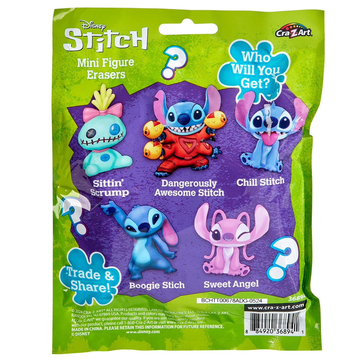 Stitch Surprise 3 Pack Mini Figure Erasers by Cra-Z-Art – Assemble, Collect & Play