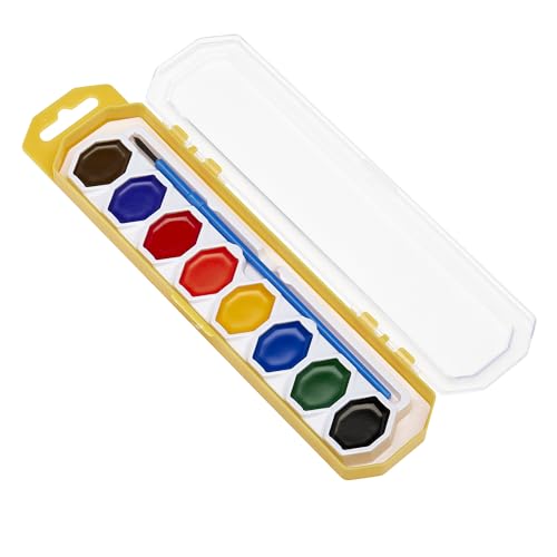 Cra-Z-Art Washable Watercolors with Brush, 8 Colors in 1 Tray (10651)