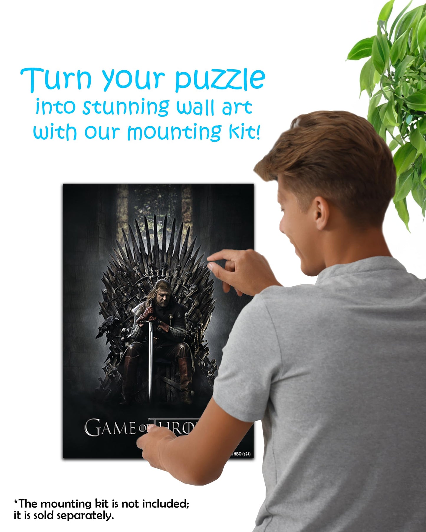 CRAFTHUB Game of Thrones Wooden Puzzle for Adults – A3 Size, 311 Pieces, Ned Stark's Iron Throne