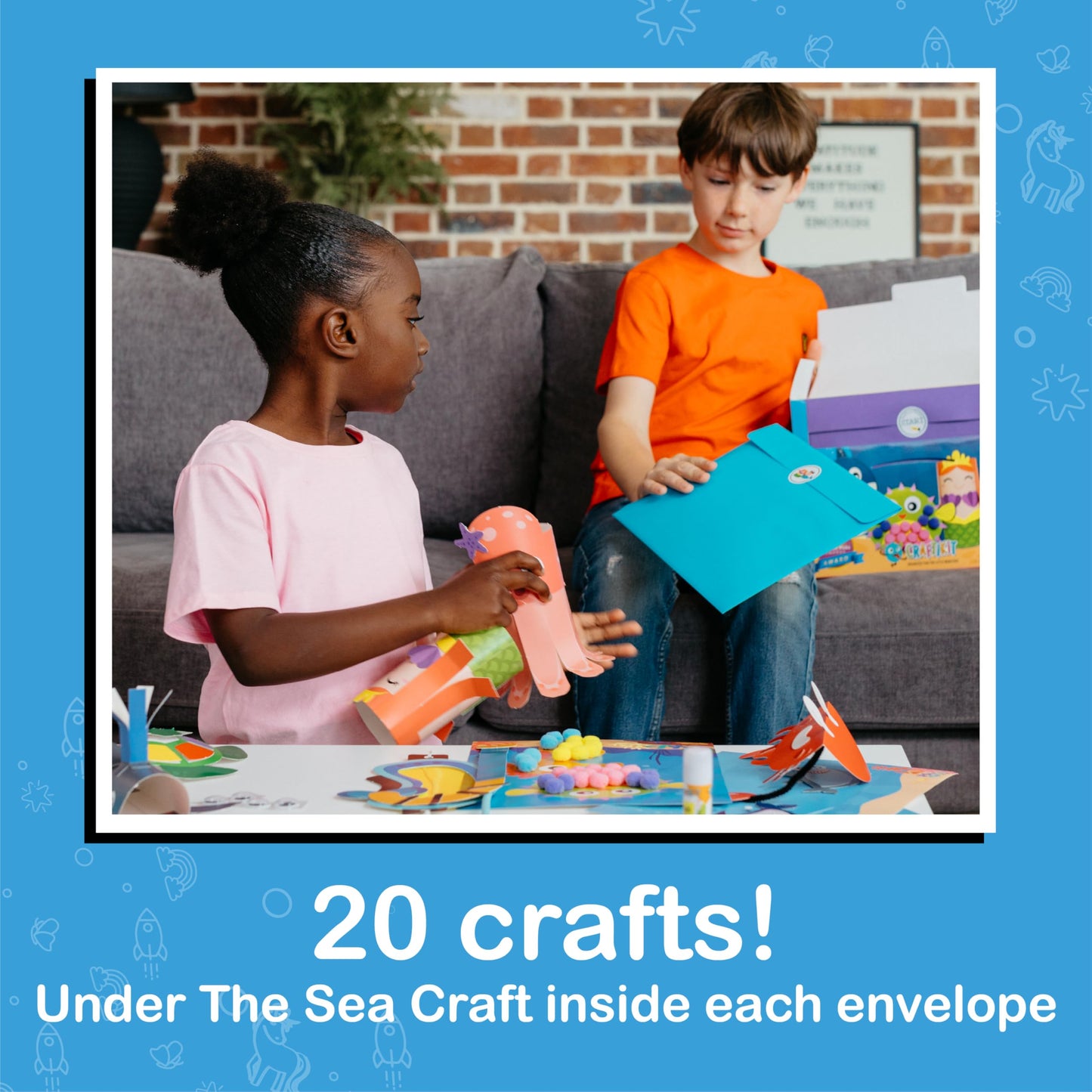 Craftikit 20 Under The Sea Arts & Crafts Kits for Kids – Mermaid & Sea Animals