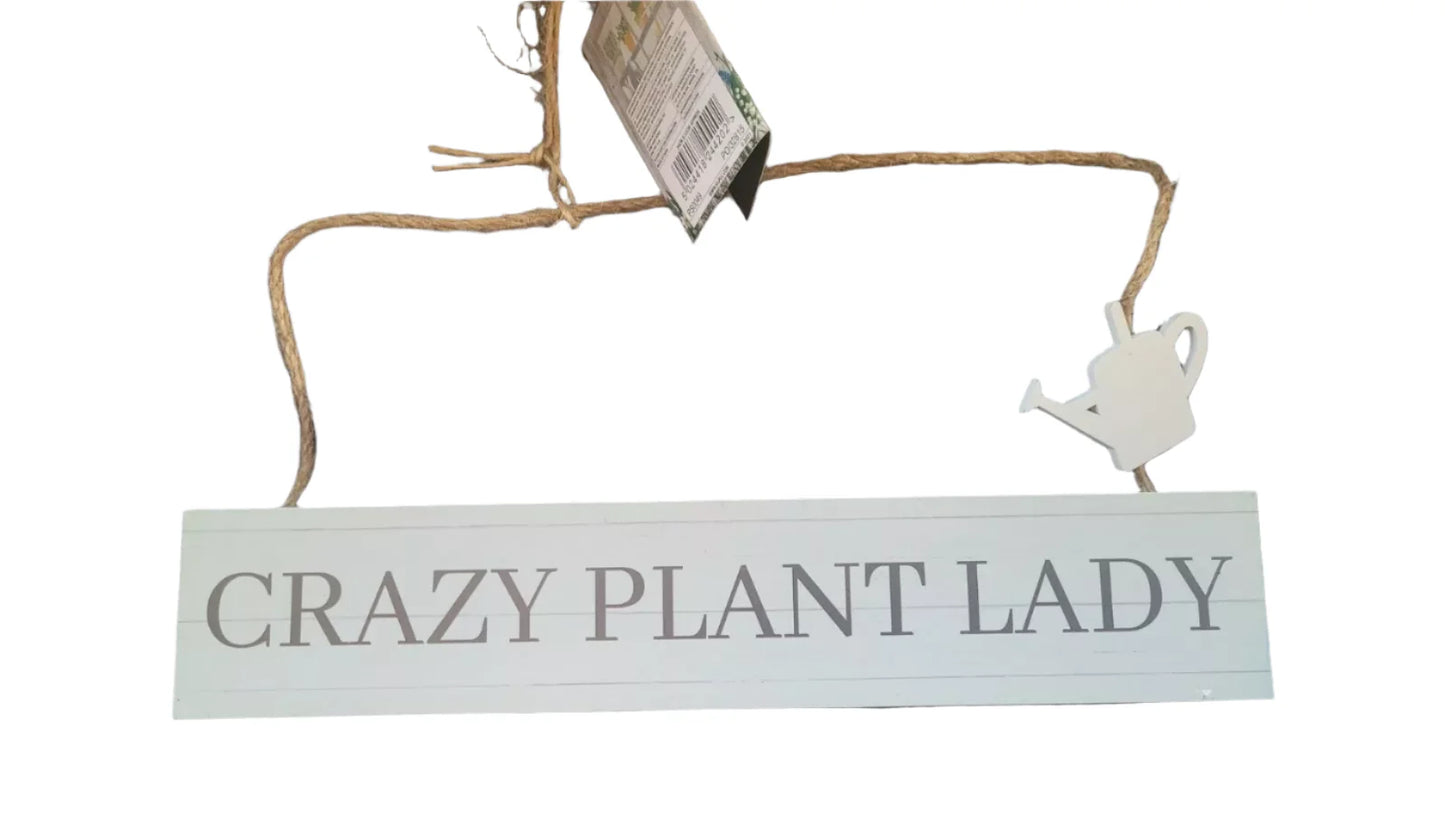 The Potting Shed Hanging Garden Signs 26cm Garden Shed Gift CRAZY PLANT LADY
