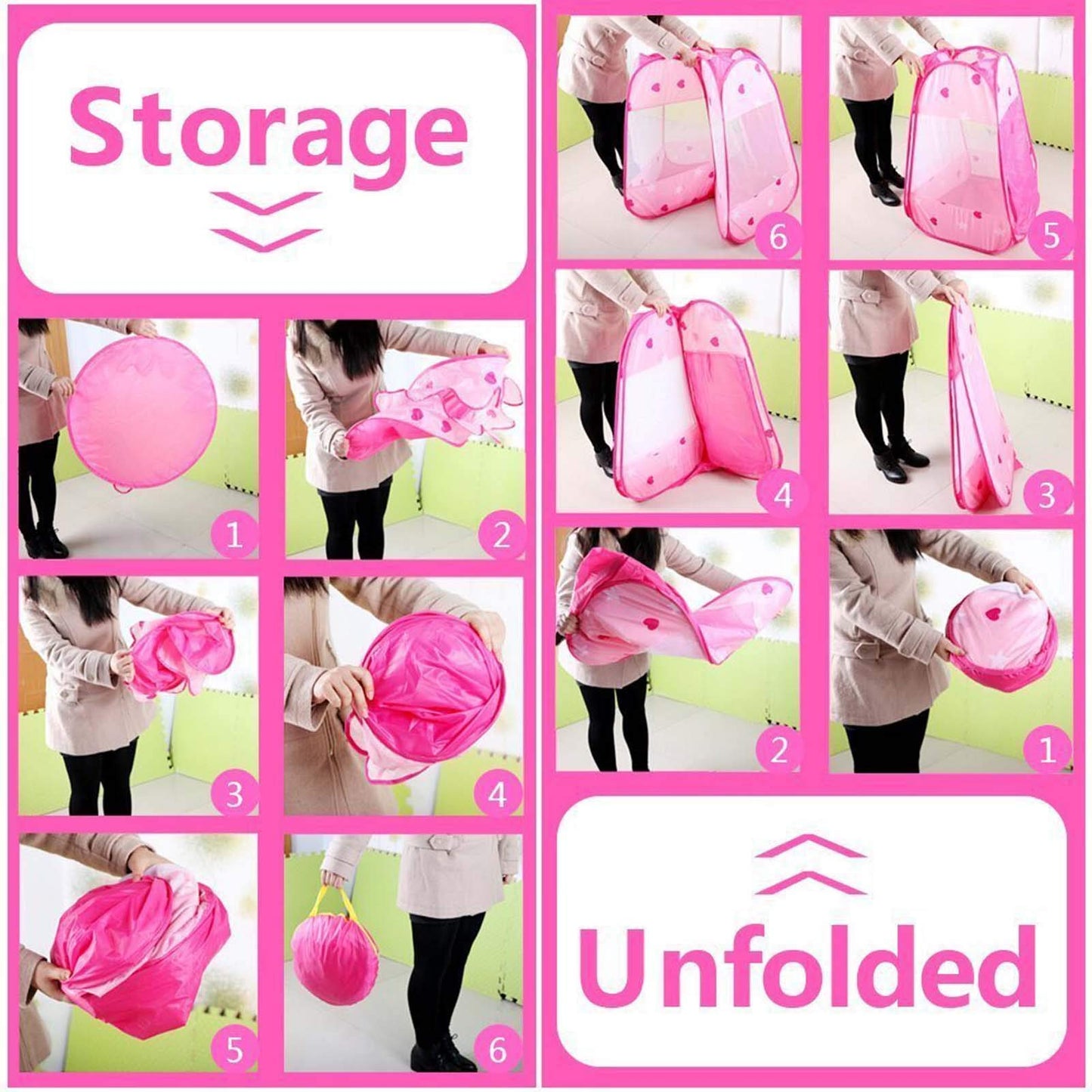 Crayline Pink Princess Tent – Pop Up Ball Pit for Toddlers