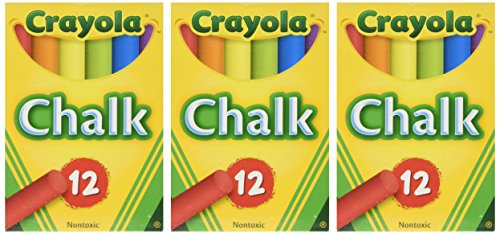 Crayola Chalk, Assorted Colors, 3 x 12 Sticks Per Box (36 Chalks) | Kids Art Supplies