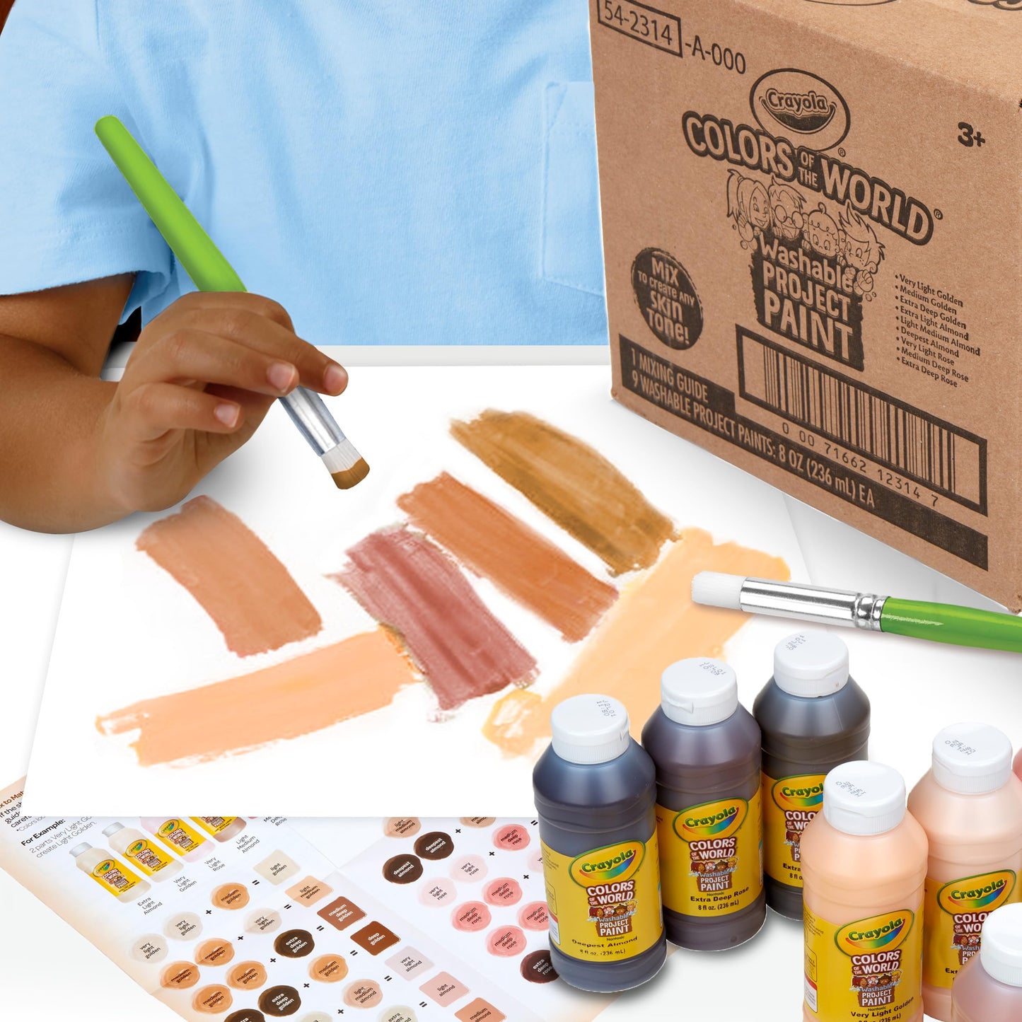 Crayola Colors Of The World Washable Paint - 8oz (9ct) for Diverse Skin Tones