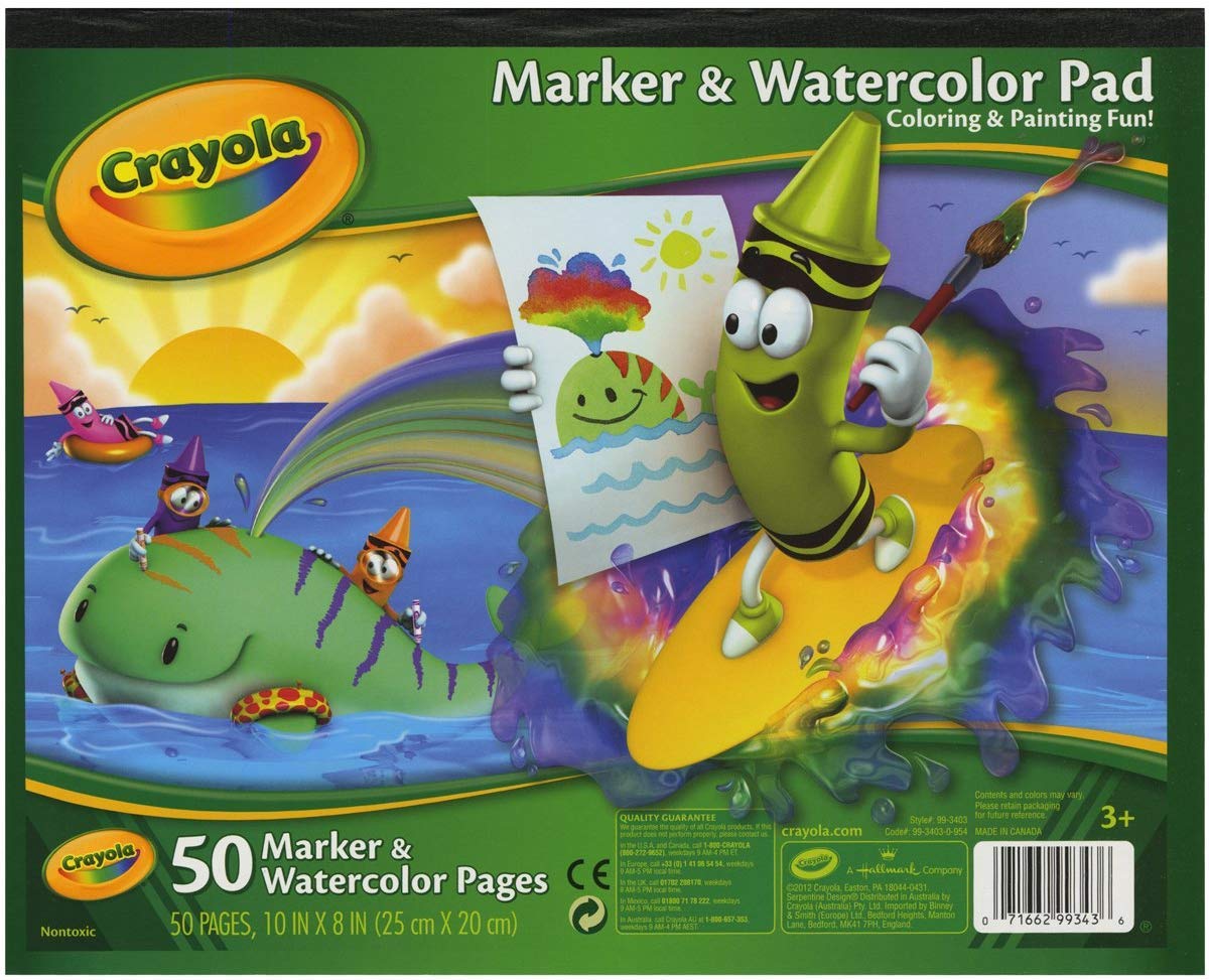 Crayola Marker & Watercolor Pad – 50 Sheets, 8x10, Bright White Paper