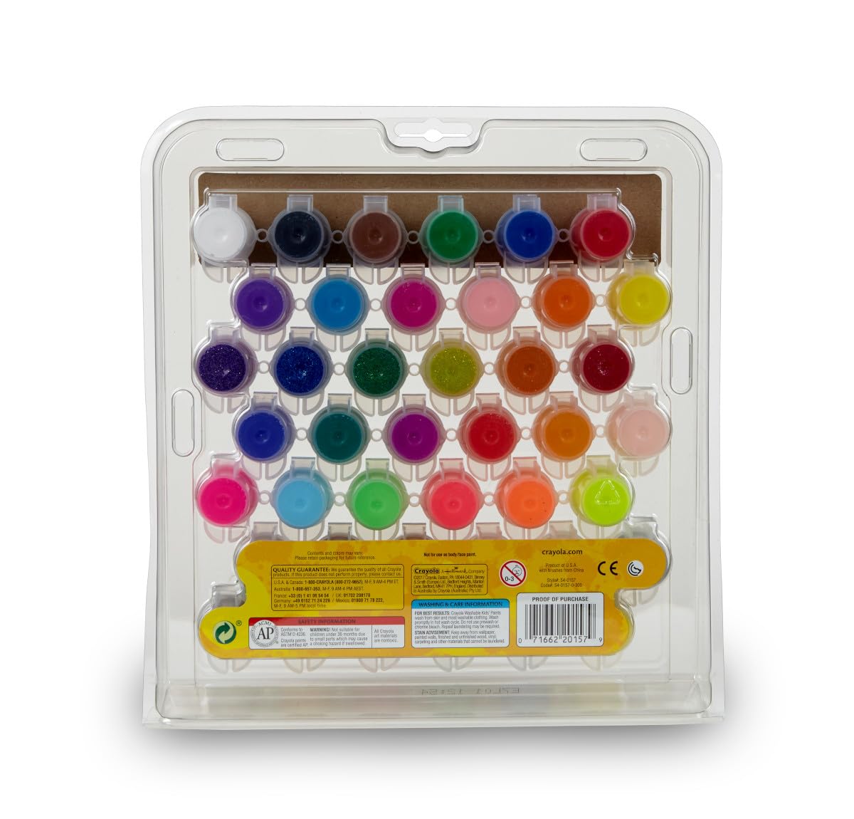 Crayola Kids Washable Paint Set – 42 Colors, 2 Brushes, Mixing Tray – Ages 3+