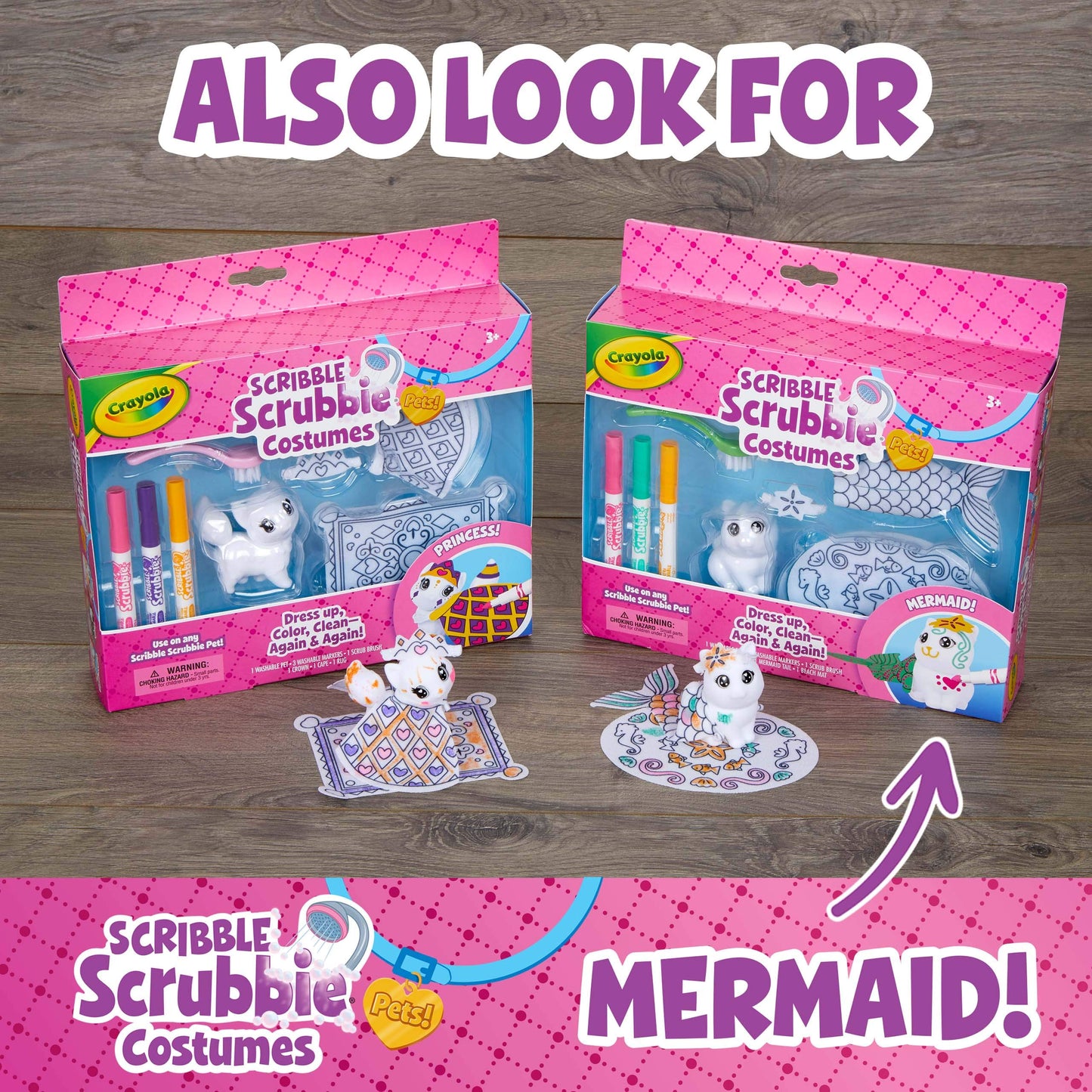 Crayola Scribble Scrubbie Pets Princess Playset – Dress Up, Color & Wash Mini Pets