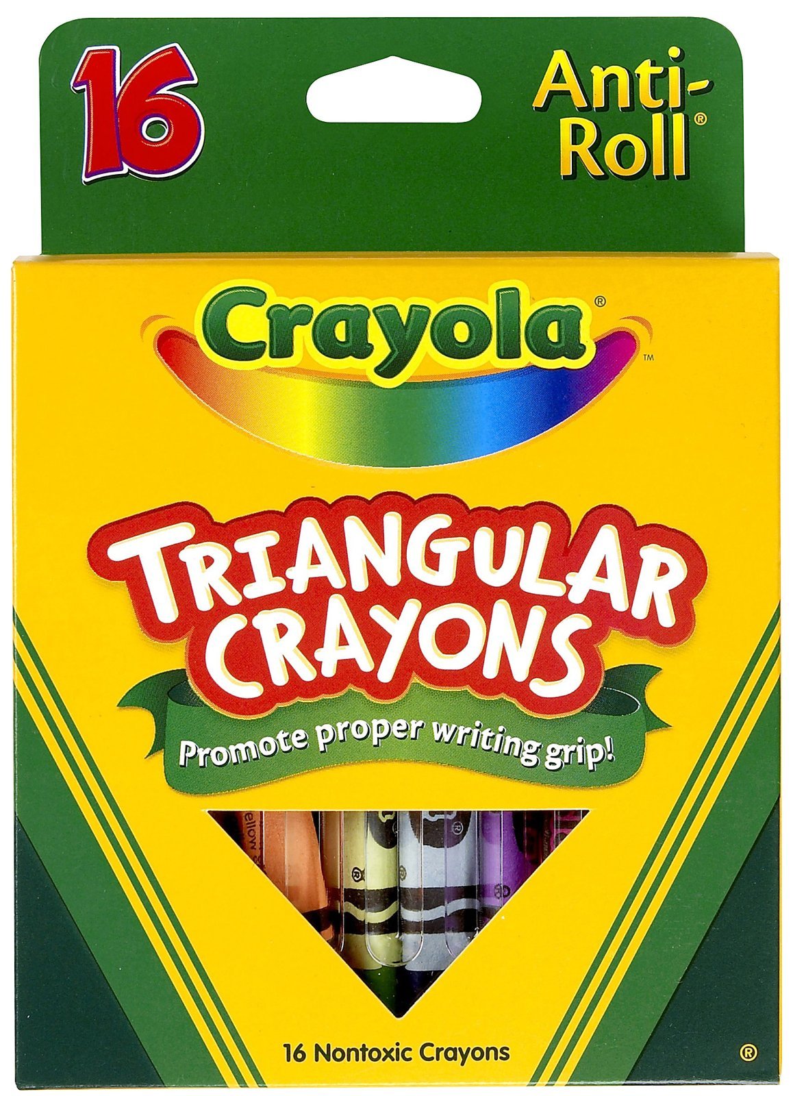 Crayola Triangular Anti-roll Crayons – Ergonomic, Non-Slip Design for Kids