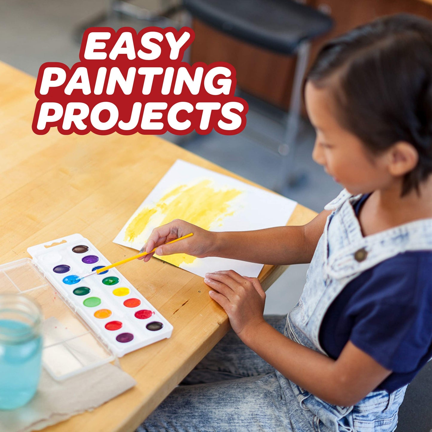 Crayola Watercolor Mixing Set with Taklon Brush — 8 Color Transparent Watercolors