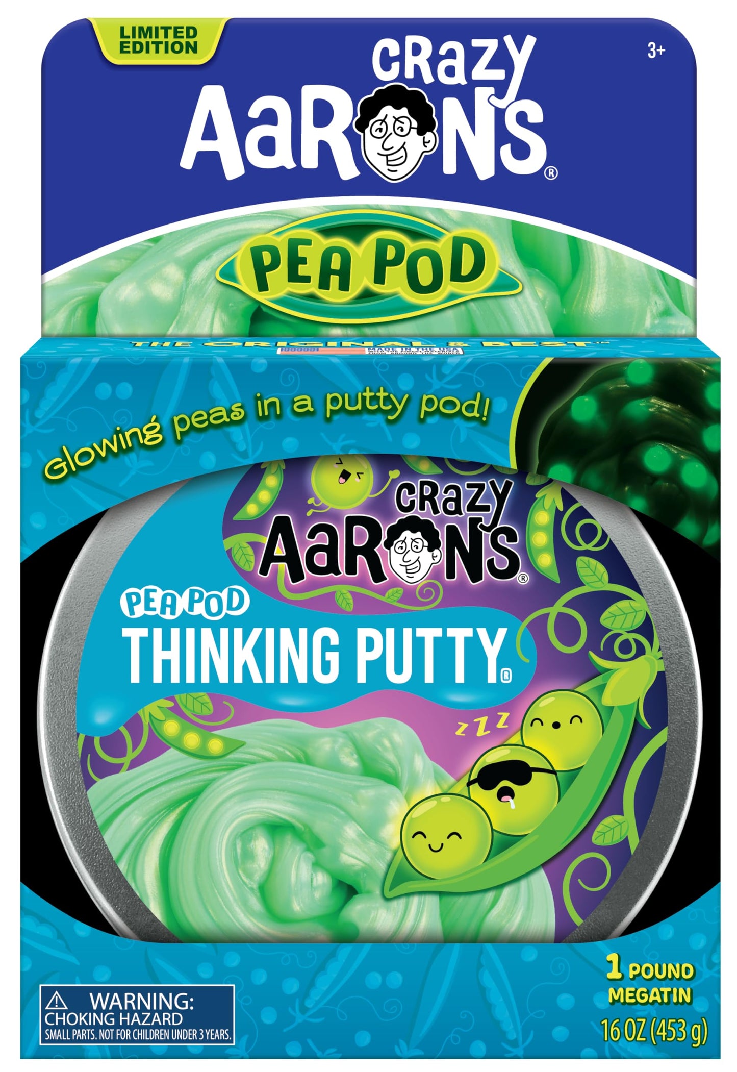 Crazy Aaron's MEGA Pea Pod Thinking Putty — 1lb, Made in USA