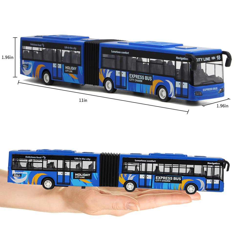 Crelloci City Bus Toy – Die-Cast Pull-Back Bus with Lights & Sounds | 1:80 Scale