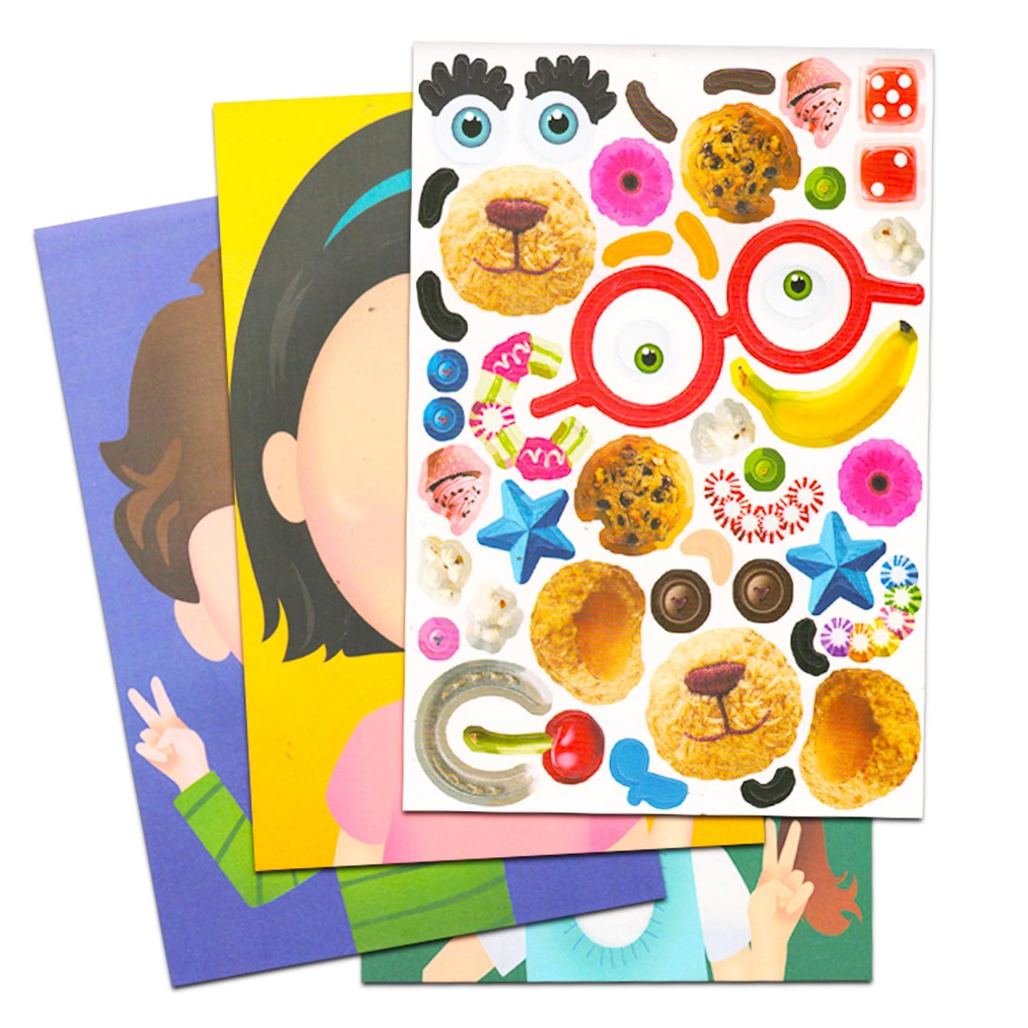 Crenstone Make-a-Face Sticker Sheets — 24 Pcs, 150+ Reusable Stickers (5x7)