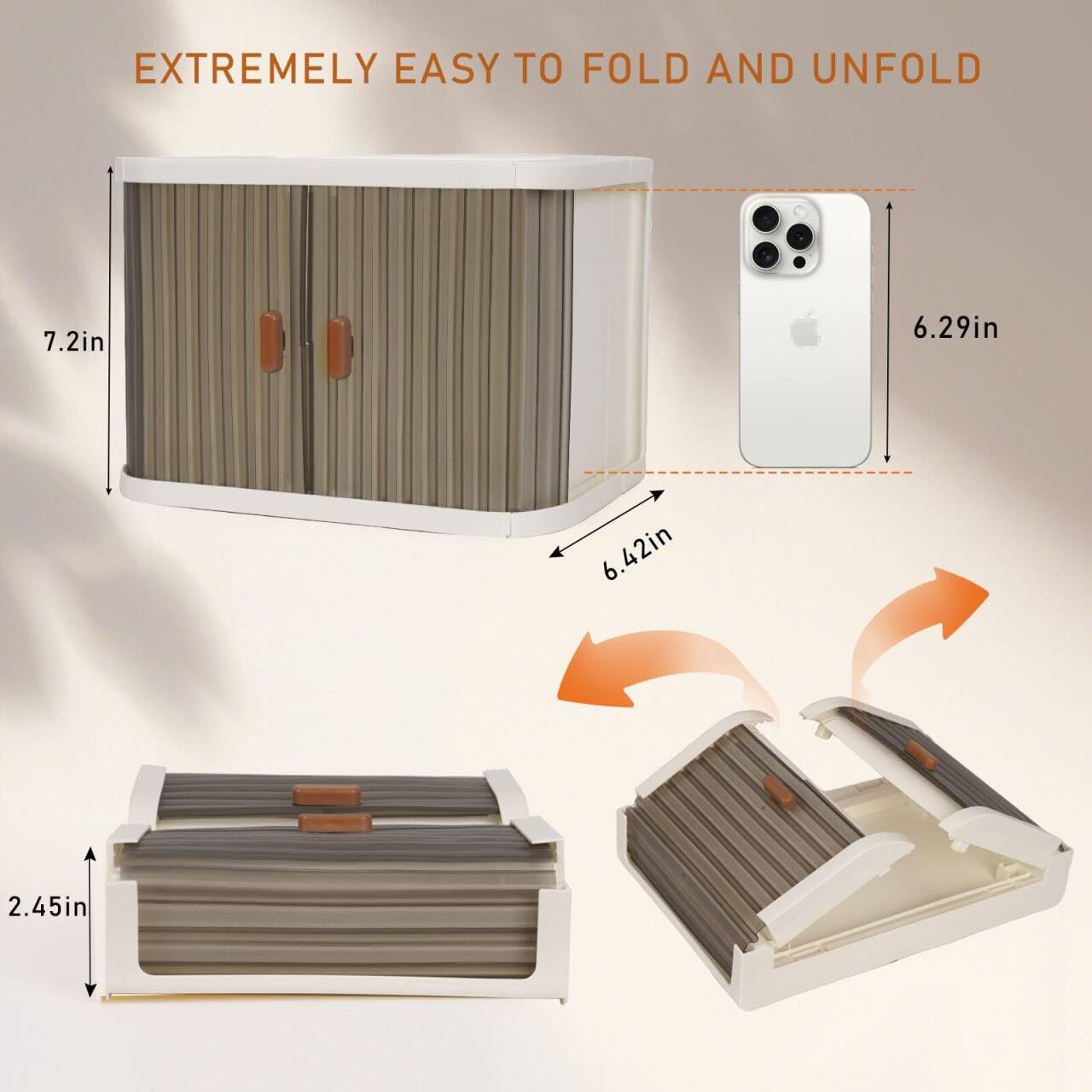 Creproly Doll Wardrobe Storage Box – Foldable Closet with 10 Hangers for 15/17 cm Dolls