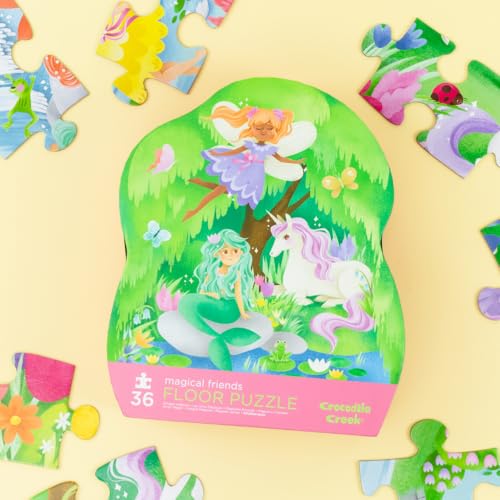 Crocodile Creek 36-Piece Jigsaw Floor Puzzle – Magical Friends (Ages 3-5), 24x18 Finished