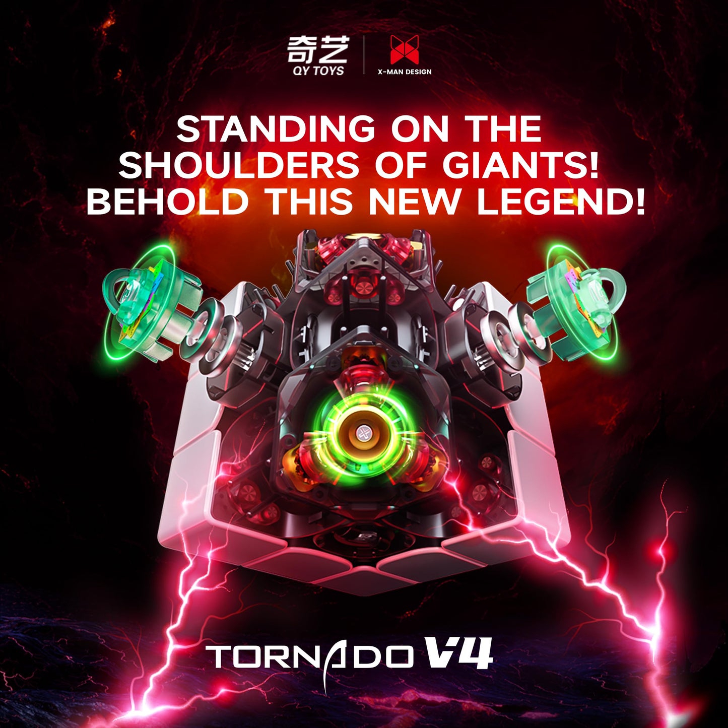 CuberShop QY X Man Tornado V4 M Flagship – 3x3 Magnetic Speed Cube (2024)